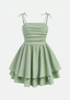 Bubble Ruched Double Layered Hem Swing