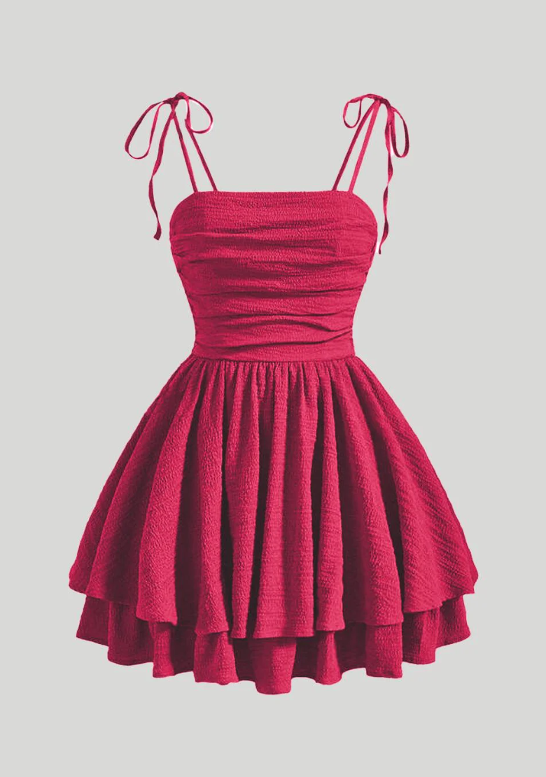 Bubble Ruched Double Layered Hem Swing Main image