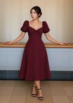 Summer Puff Sleeve Cinch dress