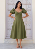 Summer Puff Sleeve Cinch dress