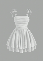 Bubble Ruched Double Layered Hem Swing